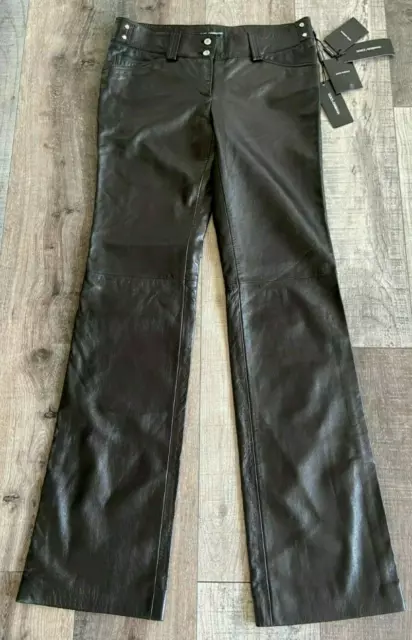 Magda Butrym Black Lambskin Leather Pants Size Medium M Euro Size 40