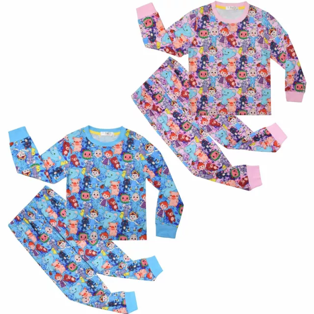 Boys Girls Cocomelon Tops Pants Pyjamas Pjs Set Nightwear Outfit Kids Gift New