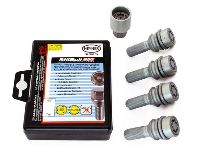 Bimecc Alloy Wheel Locking Bolts For VW Transporter T4, T5, T6 – M14 X 1.5 45mm Radius