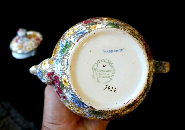 Beautiful Royal Winton Grimwades Chintz Marguerite Gold Teapot 5
