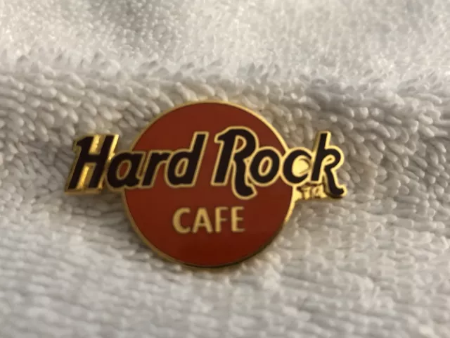 Hard Rock Cafe Lapel Pin With Orange Enameling