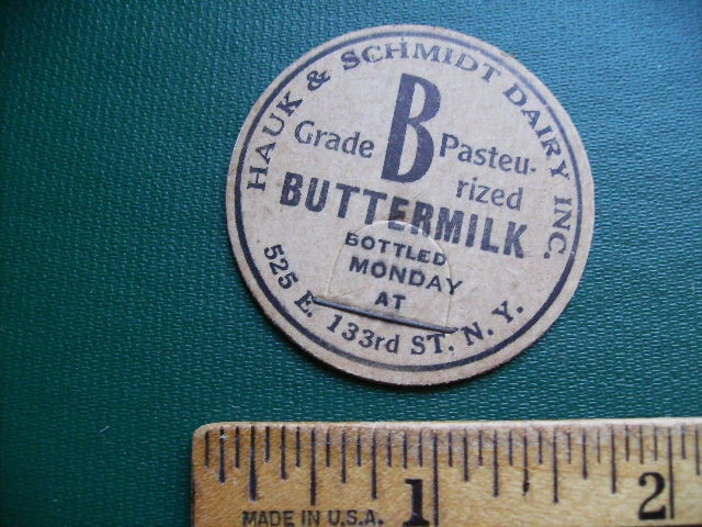 Hauk & Schmidt Dairy New York City Ny Milk Bottle Cap Lot Wg13-15