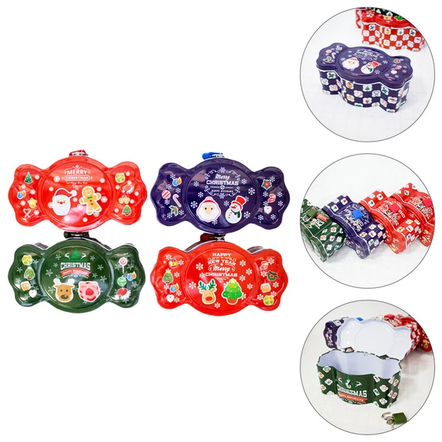 Boites De Stockage Boîte En Métal De Noël Contenants À Biscuits Cadeau