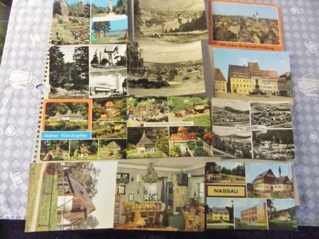 12 AK Postkarte Erzgebirge Sachsen Fichtelberg Seiffen DDR 1960 bis 1980er Jahre