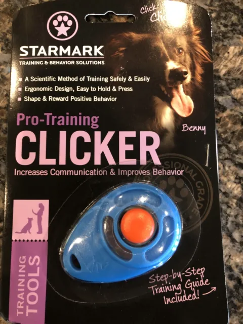 StarMark Triple Crown dog Pro Training Behavior Clicker Blue Orange