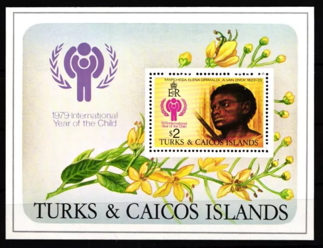 Bloque 15 de las Islas Turcas y Caicos con 435 Año del Rey #HD632