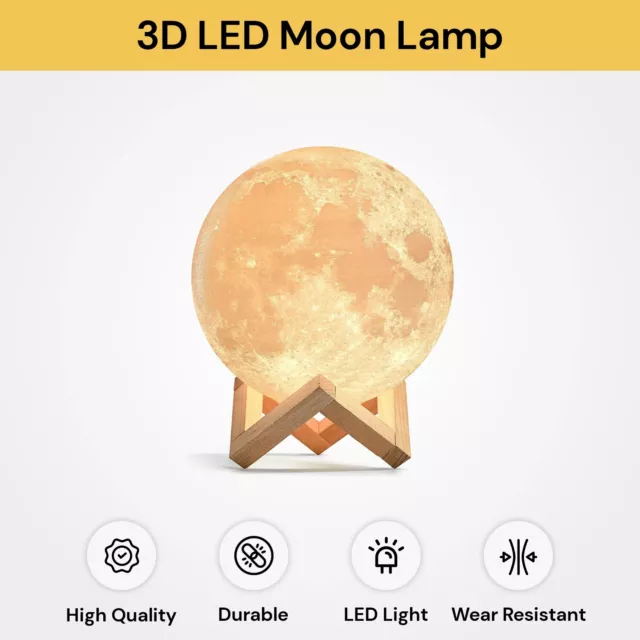 Magical Moon Lamp LED Night Light Moonlight Sensor Remote Control Dimmable 3D AU 2