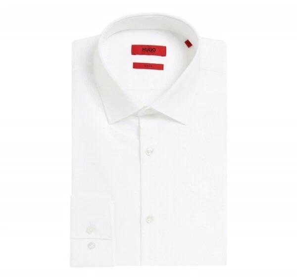 HUGO BOSS Camicia slim fit cotone tinta unita BIANCO C-Jenno' by HUGO 50289499