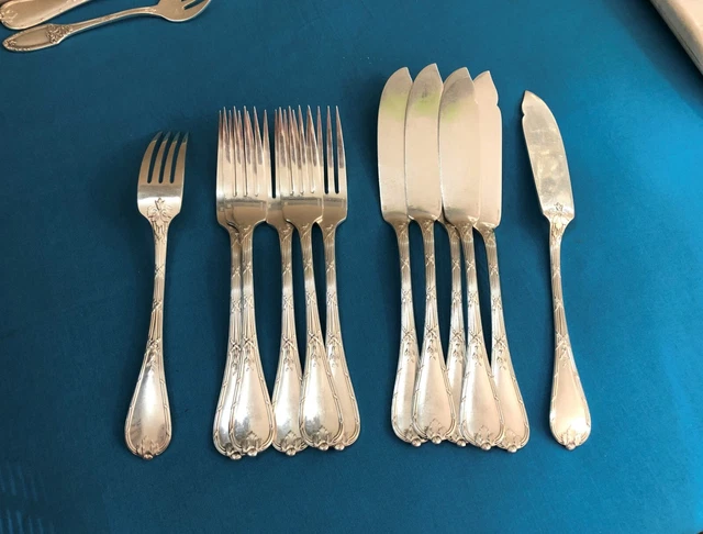 6 COUVERT À poisson en métal argenté orfèvre Ercuis model Louis XV EUR 90,00 - FR