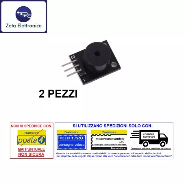 2PZ Módulo Zumbador Activo Generador Sonido 5V Keyes Tarjeta para Arduino