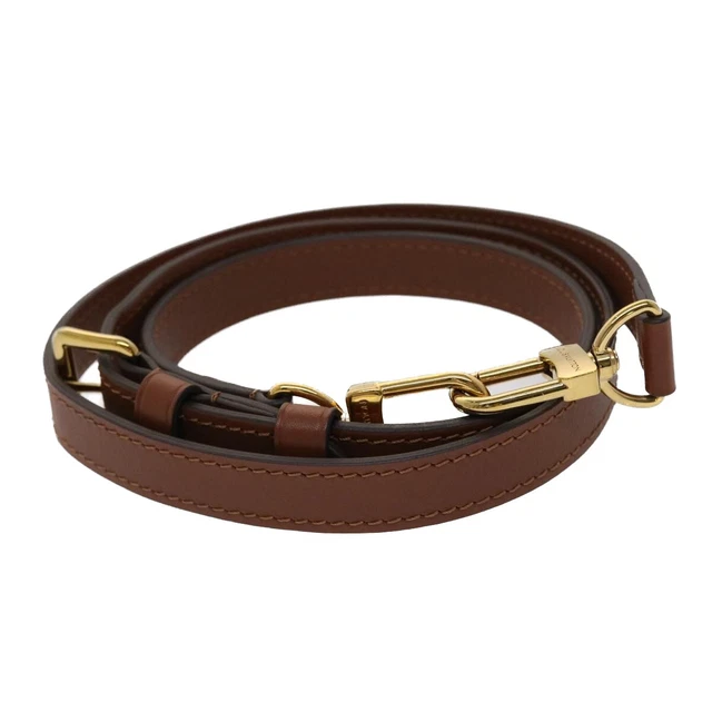 LOUIS VUITTON Shoulder Strap Leather 36.6""-40.9"" Brown LV Auth 48629