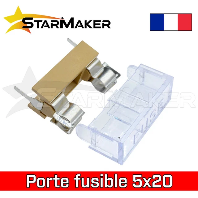 Lot De 2 Porte-fusibles Pour Circuit Imprimé - Fusible Verre 5x20 Mm Avec Capot - Neuf
