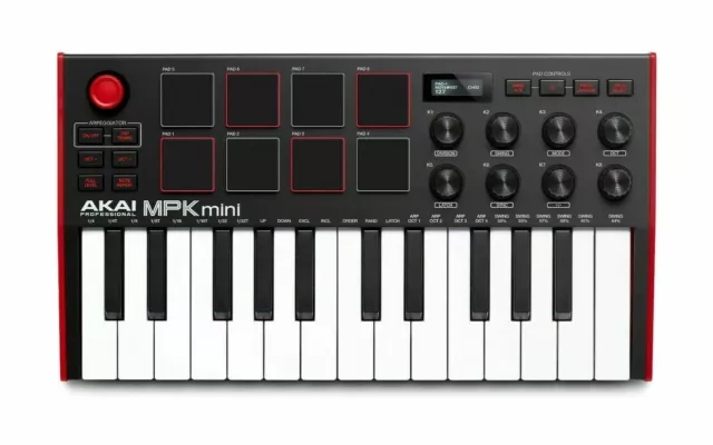 Contrôleur clavier compact Akai MPK Mini MK3 mkIII 25 touches NEUF W