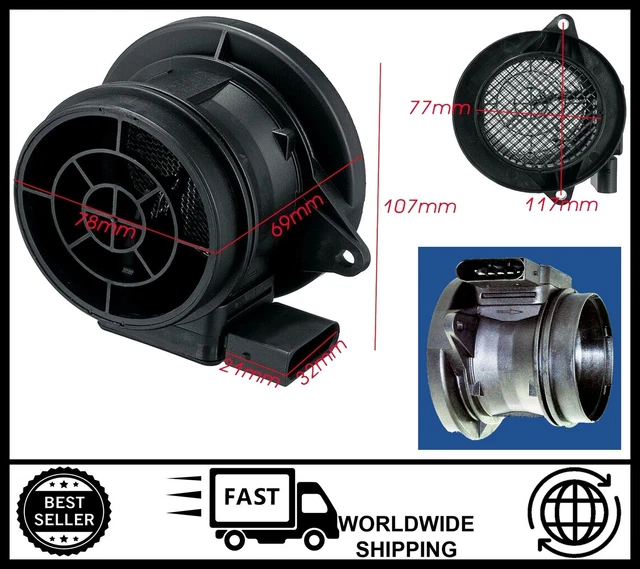 Débitmètre D'air (capteur MAF) POLCAR E02-0031 – Compatible Réf. 0000941048, 0280217517, Etc.