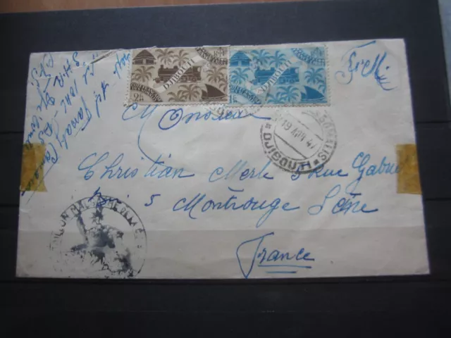 Stamps Francaise Des Somalis N° 240 + 242 On Letter