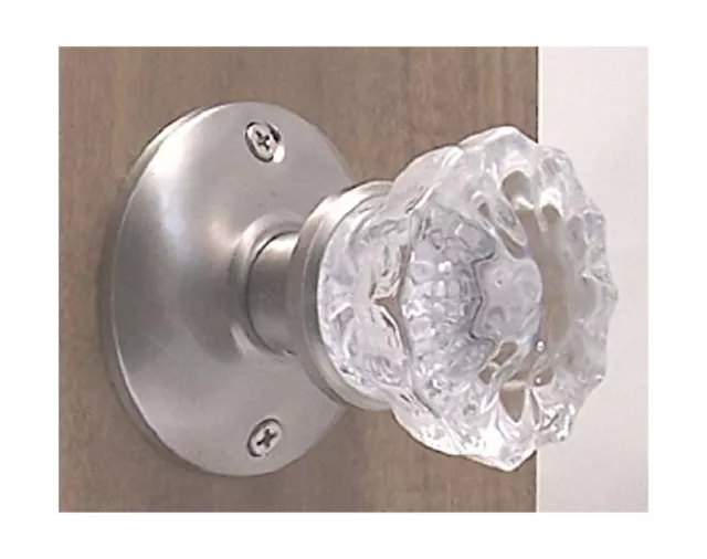 Rousso&#8217;s Reproductions Two Crystal Glass French Door Knob Sets with Self-C 3