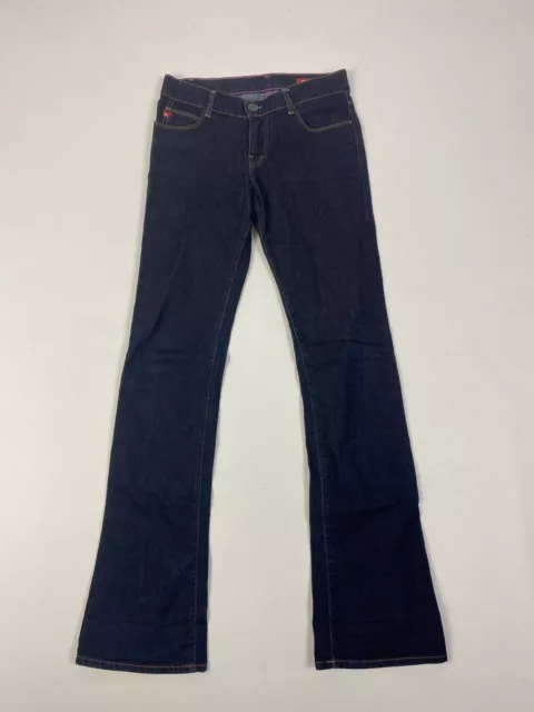 MISS SIXTY Basic Dark Blue Wash Denim Bootcut Embroidered Jeans Size 25