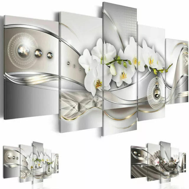 5 Pcs Modern Flower Canvas Painting Wall Art Home Decor Picture Print Decor Kit