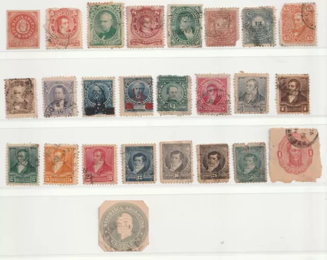 ARGENTINA, CLASSIC STAMPS, APROX 1862-1892-MH/o