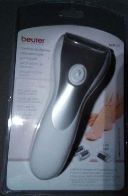 BEURER Hornhautentferner MP 26, 2 zusätzliche Aufsätze, weiß/silber, NEU, OVP