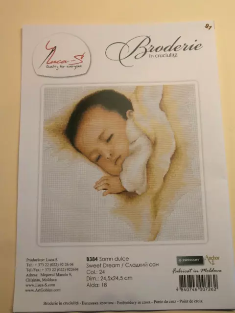 Luca-S Broderie counted cross stitch kit BABY SWEET DREAM  24.5 x 24.5cm