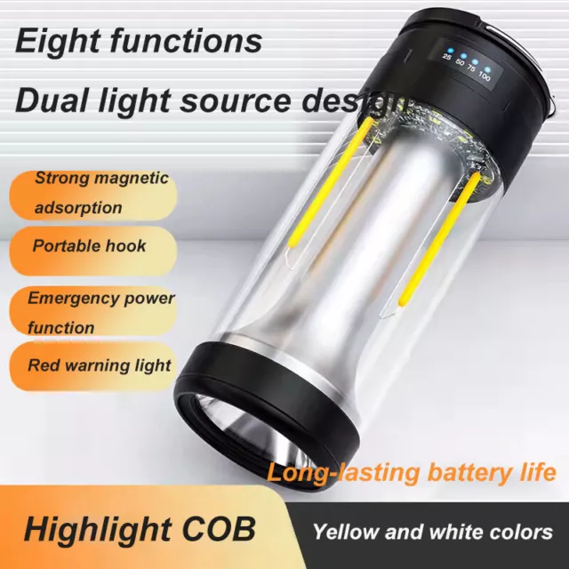 USB LED lantern rechargeable Light Camping Emergency Outdoor Hiking Lamps USA 2