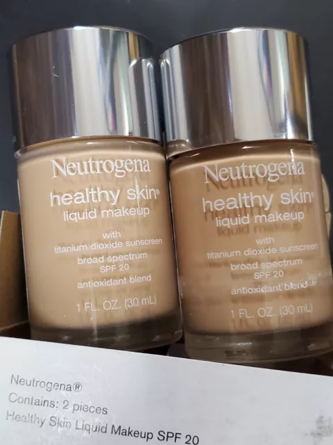 (2) Maquillaje líquido para piel saludable Neutrogena MARFIL NATURAL #20 EXP 2024