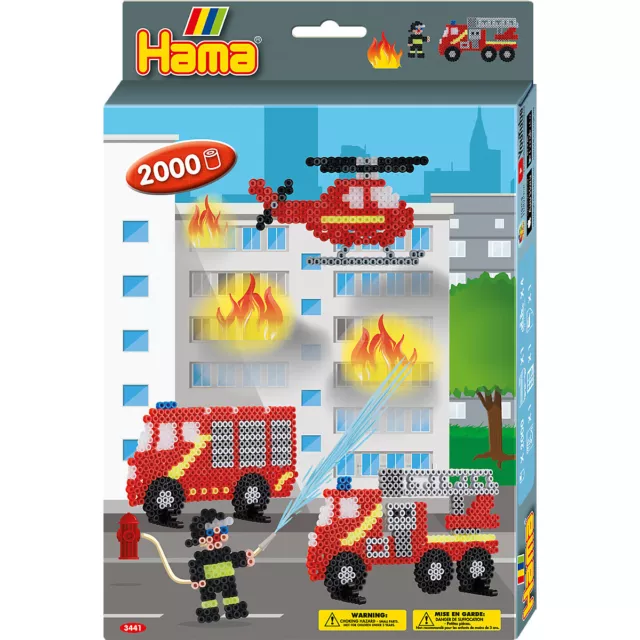 Hama Midi Bügelperlen Set Feuerwehr 2000 Perlen + Zubehör Geschenkset