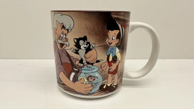 Vintage Walt Disney Pinocchio Geppetto Jiminy Cricket Coffee Cup Mug