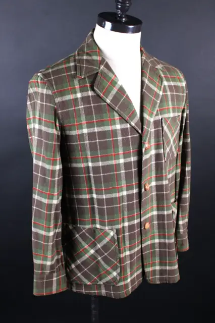Vintage 70s Pendleton Wool Blazer Coat Jacket Robe Men's Size Large USA