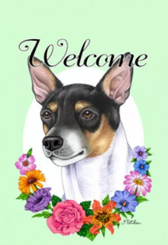 Welcome House Flag - Rat Terrier 63130