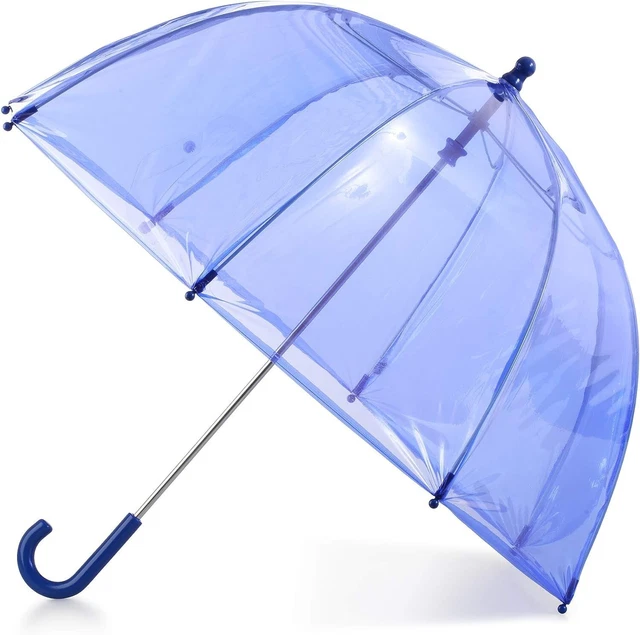 Totes Kids Clear Bubble Kids Umbrella Blue