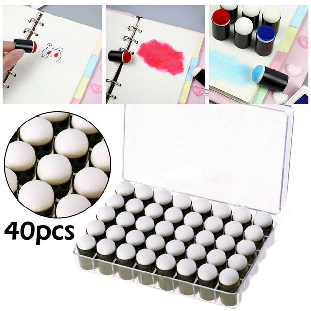 40PCS FINGER SPONGE Daubers Paint Ink Pad Stamping Brush Crafts