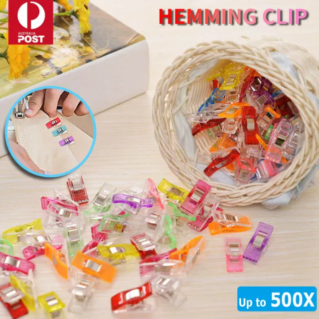 -500X Wonder Clips Crafts Fabric Quilting Crochet Plastic Sewing Knitting Color