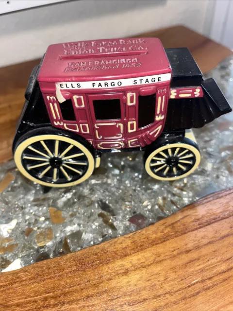 Wells Fargo Stage Coach Coin Bank Metal -  NO KEY