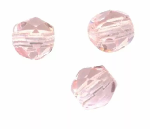 10 PERLES FACETTES DE BOHEME  10 mm  LIGHT ROSE