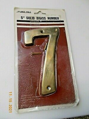 New in Package 5" Solid Brass Number 7