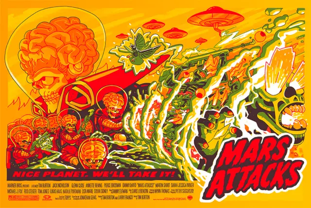 Mars Attacks Screen Print by Shane Hillman - Limited Edition of 35 - NT Mondo