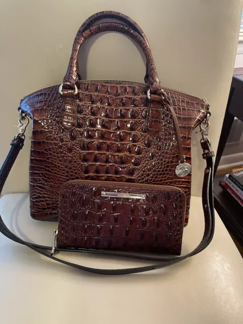 Brahmin Duxbury Pecan Handbag And Matching Wallet NWOT