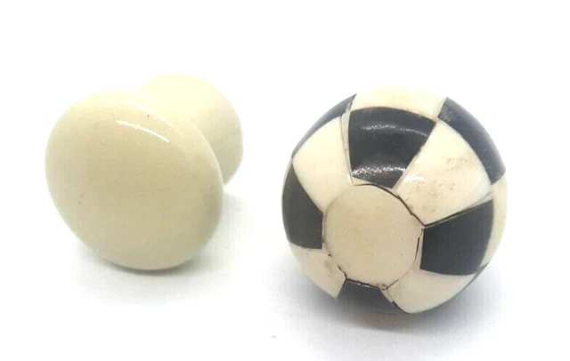 Vintage Paced Horn Knob Craft Fairy Wand Creation + Creamy Ceramic knob 1.5 inch