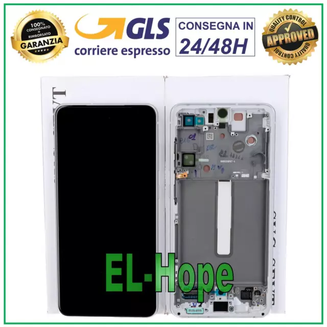 Display Lcd Frame Originale Samsung Galaxy S21 Fe Sm-G990B Touch Screen Bianco