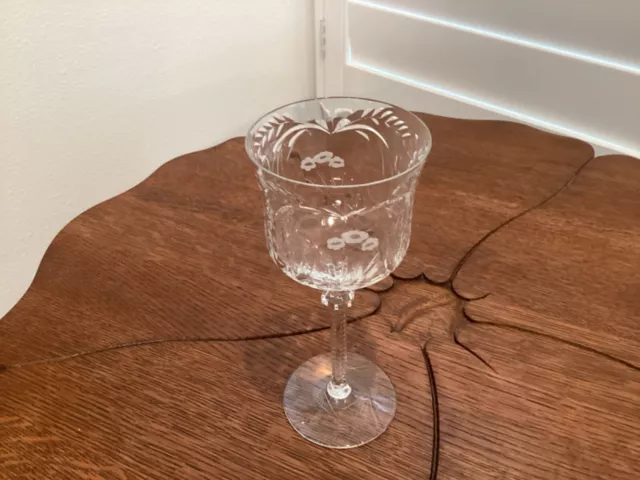 Vintage Rock Sharpe~ RKA 1007-1 Crystal Wine Glass 7 3/4” (1930’s)