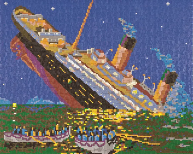 Mini Stecksystem Titanic sinkend ca. 8.500 Teile mit XXL-Steckvorlage Nr. 41223
