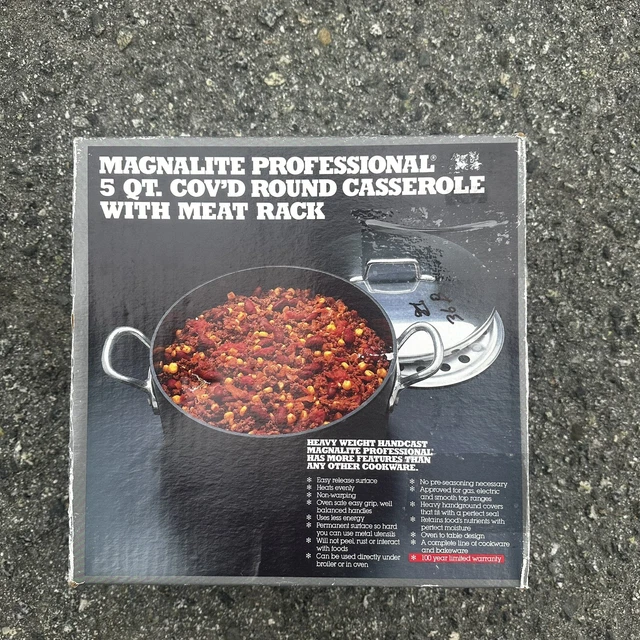 Magnalite Professional 5qt Cov’d Round Casserole With Meat Rack