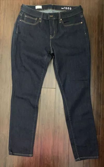 GAP Jeans Curvy Skinny Women’s 31R Denim Pants Mid Rise Dark Blue Wash 5 Pocket