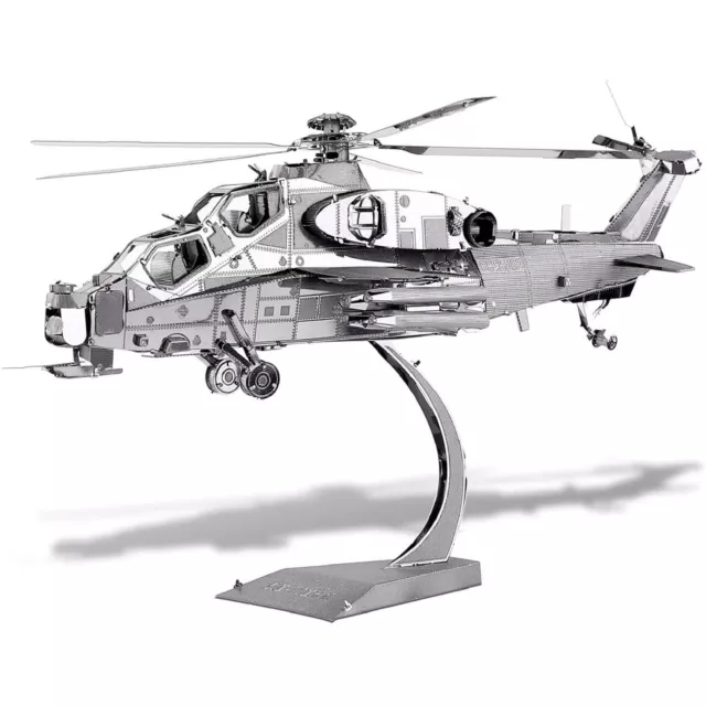 Piececool 3D Puzzle DIY Handmade Metal Model Adult Puzzle Armed Helicopter HP048