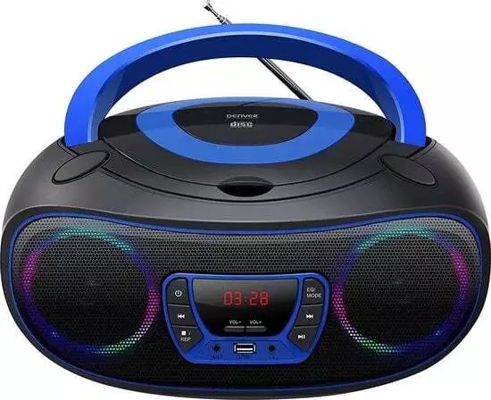 Denver Tragbares Radio CD-Player Kinder - Bluetooth - Lichteffekte - Boombox -