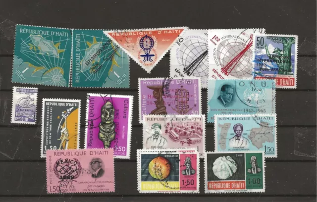 HAITI - 16 timbres  P aérienne entre yvert 225 et 361 - Annees 1961 à 1967
