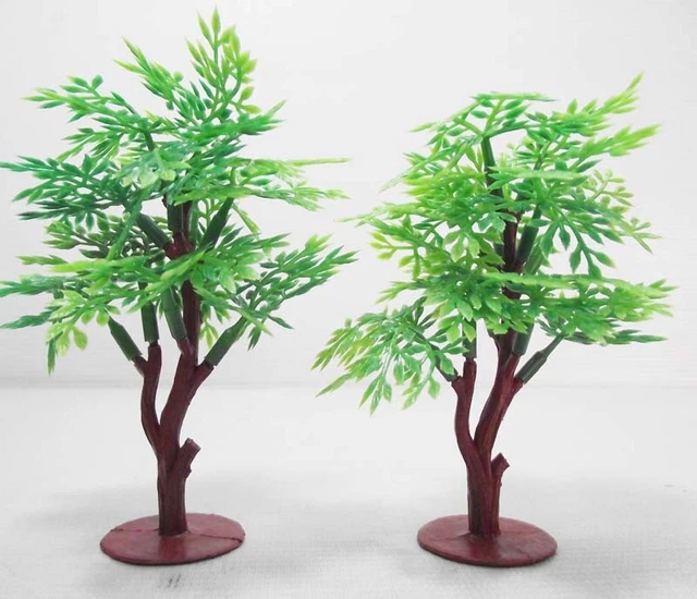 4PC Miniature Scale Model Green Trees Layout Landscape Model Home Ornament