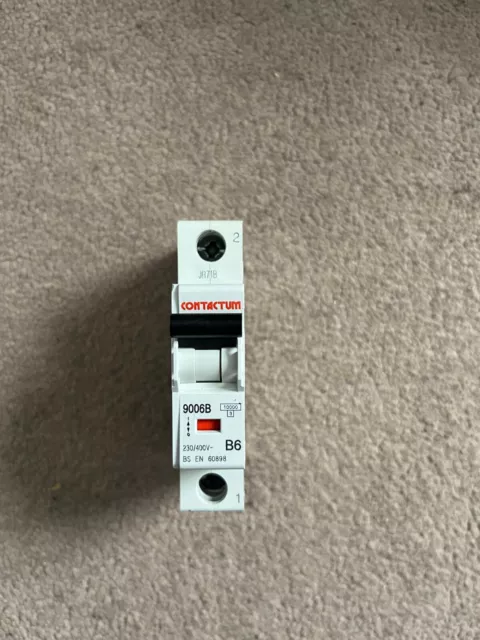 Contactum 6 Amp, Single Pole Mcb, Type B, 9006B, 10Ka, Miniature Circuit Breaker